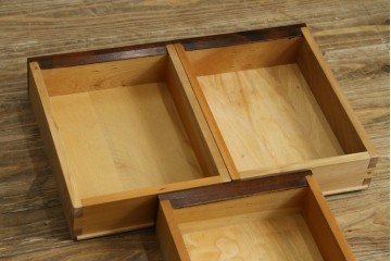 中古　美品　松本民芸家具　どこかレトロな雰囲気も感じる90型茶タンス　定価約44万円　(R-068190)