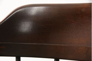 中古　美品　松本民芸家具　#91型　落ち着きのある大人カフェ風インテリアが叶うアームチェア(キャプテンチェア、板座チェア、椅子、ダイニングチェア、イス)(定価約13万円)(R-068195)