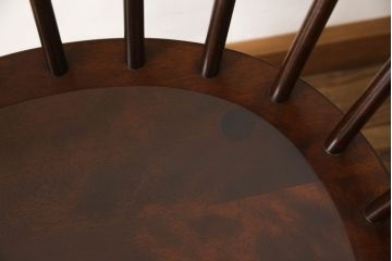 中古　美品　松本民芸家具　#91型　落ち着きのある大人カフェ風インテリアが叶うアームチェア(キャプテンチェア、板座チェア、椅子、ダイニングチェア、イス)(定価約13万円)(R-068195)
