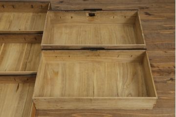 和製アンティーク　特注!!　上手物!!　総桐材　金具の立派な庄内背負い箪笥(庄内箪笥、小箪笥、行商箪笥、衣装箪笥、整理たんす、収納タンス、引き出し)(R-068198)