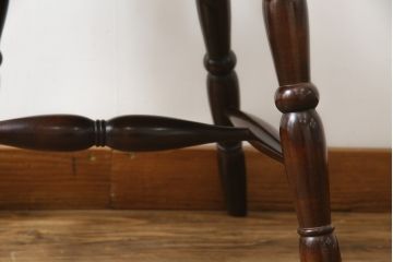 中古　松本民芸家具　16型スピンドルチェア　ゆったりと座れるダイニングチェア(板座チェア、椅子、イス)(R-068201)