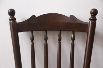 中古　松本民芸家具　16型スピンドルチェア　ゆったりと座れるダイニングチェア2脚セット(板座チェア、椅子、イス)(R-068202)