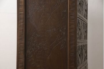中古　軽井沢彫り　咲き誇る桜の彫刻が美しいドレッシングチェスト(ドレッサー、鏡台、引き出し、化粧台)(R-068206)