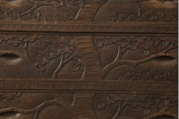 中古　軽井沢彫り　咲き誇る桜の彫刻が美しいドレッシングチェスト(ドレッサー、鏡台、引き出し、化粧台)(R-068206)