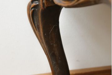 中古　高級品!!　ロココ調　彫刻入り　背面鏡張り　繊細な装飾が魅力!エレガントな佇まいのキャビネット(キュリオケース、ガラスケース、ショーケース、飾り棚、陳列棚、Gケース、店舗什器)(R-068207)