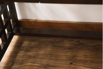 中古　美品!!　星野民芸(星野民藝)　落ち着いたシックな色合いが魅力のデスクとワゴンのセット(机、ワークデスク、作業台、在宅用、在宅ワーク、サイドキャビネット、サイドチェスト)(R-068217)
