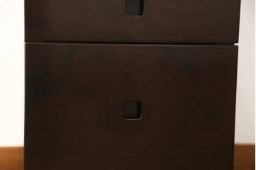 中古　美品!!　星野民芸(星野民藝)　落ち着いたシックな色合いが魅力のデスクとワゴンのセット(机、ワークデスク、作業台、在宅用、在宅ワーク、サイドキャビネット、サイドチェスト)(R-068217)