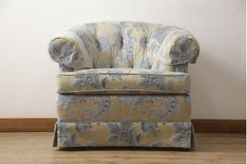 中古　超美品　DREXEL HERITAGE(ドレクセルヘリテイジ)　アップホルスタリ―　気品ある佇まいが美しい1人掛けソファ(一人掛けソファ、アームチェア)(定価約62万円)(R-068226)