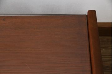 中古　最高級品　国産職人手造り　漆塗り　木目が美しい大振りで重厚な片袖机(座机、文机、ローテーブル、センターテーブル、作業台、ワークデスク、在宅用、在宅ワーク用)(R-068228)