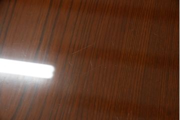 中古　最高級品　国産職人手造り　漆塗り　木目が美しい大振りで重厚な片袖机(座机、文机、ローテーブル、センターテーブル、作業台、ワークデスク、在宅用、在宅ワーク用)(R-068228)