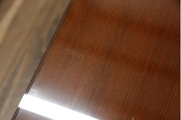 中古　最高級品　国産職人手造り　漆塗り　木目が美しい大振りで重厚な片袖机(座机、文机、ローテーブル、センターテーブル、作業台、ワークデスク、在宅用、在宅ワーク用)(R-068228)