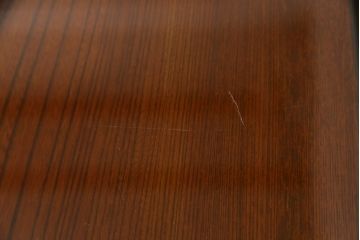 中古　最高級品　国産職人手造り　漆塗り　木目が美しい大振りで重厚な片袖机(座机、文机、ローテーブル、センターテーブル、作業台、ワークデスク、在宅用、在宅ワーク用)(R-068228)