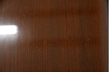 中古　最高級品　国産職人手造り　漆塗り　木目が美しい大振りで重厚な片袖机(座机、文机、ローテーブル、センターテーブル、作業台、ワークデスク、在宅用、在宅ワーク用)(R-068228)