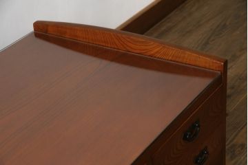 中古　最高級品　国産職人手造り　漆塗り　木目が美しい大振りで重厚な片袖机(座机、文机、ローテーブル、センターテーブル、作業台、ワークデスク、在宅用、在宅ワーク用)(R-068228)