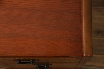 中古　最高級品　国産職人手造り　漆塗り　木目が美しい大振りで重厚な片袖机(座机、文机、ローテーブル、センターテーブル、作業台、ワークデスク、在宅用、在宅ワーク用)(R-068228)
