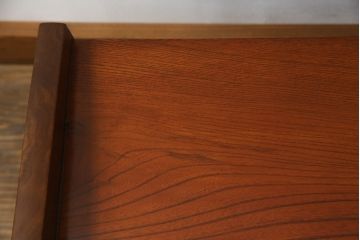 中古　最高級品　国産職人手造り　漆塗り　木目が美しい大振りで重厚な片袖机(座机、文机、ローテーブル、センターテーブル、作業台、ワークデスク、在宅用、在宅ワーク用)(R-068228)
