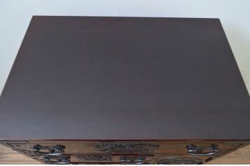 中古　超美品!!　岩谷堂箪笥　木地呂塗り　丁寧な造りの手打ち金具が目を惹く栗駒8号車タンス(車箪笥、衣装箪笥、和タンス、収納たんす、整理箪笥、引き出し)(定価約160万円)(R-068238)