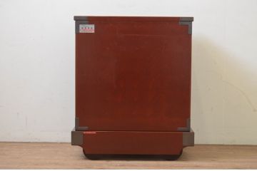 中古　超美品!!　岩谷堂箪笥　木地呂塗り　丁寧な造りの手打ち金具が目を惹く栗駒8号車タンス(車箪笥、衣装箪笥、和タンス、収納たんす、整理箪笥、引き出し)(定価約160万円)(R-068238)