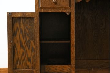中古　美品　三越家具(現カントリーハウス)　Brugge(ブルージュ)　オーク材　クラシカルな雰囲気漂うドレッサー(鏡台、ミラー)(R-068239)