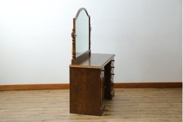 中古　美品　三越家具(現カントリーハウス)　Brugge(ブルージュ)　オーク材　クラシカルな雰囲気漂うドレッサー(鏡台、ミラー)(R-068239)