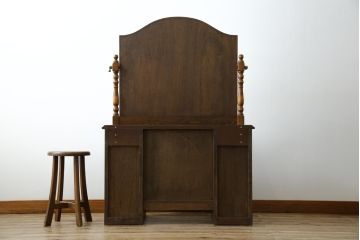 中古　美品　三越家具(現カントリーハウス)　Brugge(ブルージュ)　オーク材　クラシカルな雰囲気漂うドレッサー(鏡台、ミラー)(R-068239)