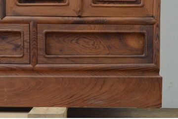 和製ビンテージ　肥松(老松、アブラマツ)　温かみのある色合いと美しい木目が魅力の茶棚(違い棚、飾り棚、収納棚、戸棚、ヴィンテージ)(R-068241)