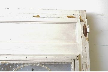 海外アンティーク　オーク材　特大!!小洒落たデザインのアイアンフェンス入りの背の高いドア1枚(建具、木製扉)(R-068244)
