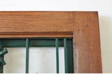 海外アンティーク　オーク材　特大!!繊細なデザインのアイアンフェンス入り　背の高いドア1枚(建具、木製扉)(R-068250)