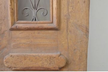 海外アンティーク　パイン材　特大!!アイアンフェンス入り背の高い両開きドア1対2枚セット(建具、木製扉)(R-068251)