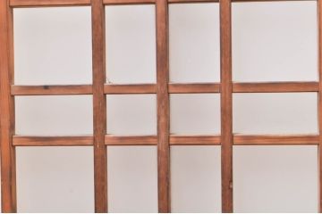 アンティーク建具　ノスタルジックな雰囲気漂う格子入りガラス窓4枚セット(引き戸、ガラス戸、格子戸)(R-068258)