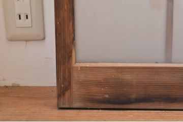 アンティーク建具　ノスタルジックな雰囲気漂う格子入りガラス窓4枚セット(引き戸、ガラス戸、格子戸)(R-068258)