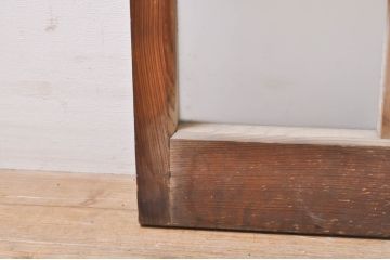 アンティーク建具　ノスタルジックな雰囲気漂う格子入りガラス窓2枚セット(引き戸、ガラス戸、格子戸)(R-068259)