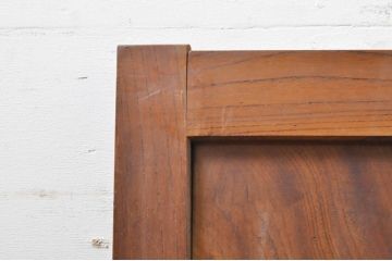 アンティーク建具　総欅(ケヤキ)材一枚板　経年を感じさせる木味が魅力の板戸窓2枚セット(引き戸)(R-068261)
