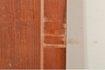 アンティーク建具　総欅(ケヤキ)材一枚板　どこか懐かしい雰囲気漂う板戸窓1枚(引き戸)(R-068263)