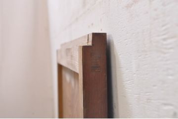 アンティーク建具　総欅(ケヤキ)材一枚板　どこか懐かしい雰囲気漂う板戸窓1枚(引き戸)(R-068263)