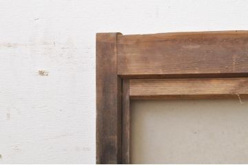 アンティーク建具　経年を感じさせる古い木味のガラス窓2枚セット(引き戸、ガラス戸)(R-068264)
