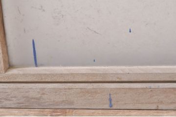 アンティーク建具　経年を感じさせる古い木味のガラス窓2枚セット(引き戸、ガラス戸)(R-068264)