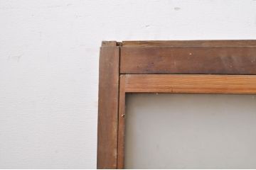 アンティーク建具　経年を感じさせる古い木味のガラス窓2枚セット(引き戸、ガラス戸)(R-068264)
