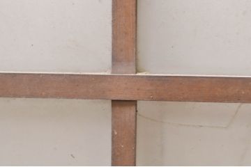 アンティーク建具　経年を感じさせる古い木味のガラス窓2枚セット(引き戸、ガラス戸)(R-068264)