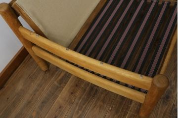 北欧ビンテージ　オーク材　本革　落ち着いた色味と味わいあるレザーが魅力の3人掛けソファ(三人掛けソファ、3P、アームソファ、ヴィンテージ)(R-068272)