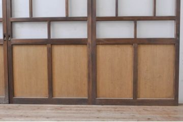 レトロ建具　ノスタルジックな雰囲気漂う大正ロマンデザインのガラス戸4枚セット(引き戸)(R-068276)