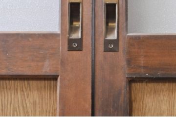 レトロ建具　ノスタルジックな雰囲気漂う大正ロマンデザインのガラス戸4枚セット(引き戸)(R-068276)
