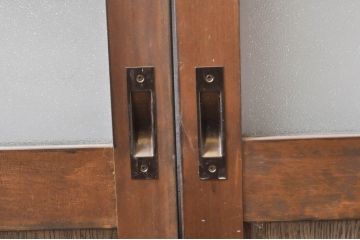 レトロ建具　ノスタルジックな雰囲気漂う大正ロマンデザインのガラス戸4枚セット(引き戸)(R-068276)