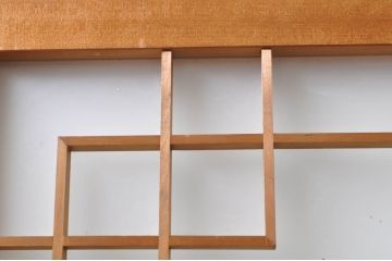 アンティーク建具　レトロなお部屋作りにおすすめな組子入りガラス戸2枚セット(引き戸)(R-068278)