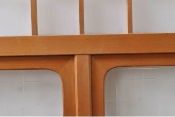 アンティーク建具　レトロなお部屋作りにおすすめな組子入りガラス戸2枚セット(引き戸)(R-068278)