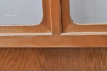 アンティーク建具　レトロなお部屋作りにおすすめな組子入りガラス戸2枚セット(引き戸)(R-068278)