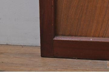 アンティーク建具　上手物!! 高級品 腰板欅(ケヤキ)材 丸面取り縦格子の幅狭格子戸4枚セット(引き戸)(R-068280)