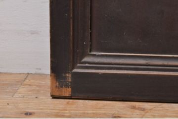 アンティーク建具　腰板欅(ケヤキ)材　どこか懐かしい雰囲気の裏障子付き幅狭格子戸4枚セット(引き戸、障子戸、ガラス帯戸)(R-068281)