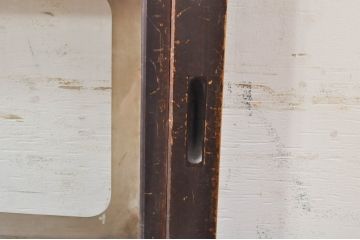 アンティーク建具　腰板欅(ケヤキ)材　どこか懐かしい雰囲気の裏障子付き幅狭格子戸4枚セット(引き戸、障子戸、ガラス帯戸)(R-068282)