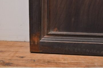 アンティーク建具　腰板欅(ケヤキ)材　どこか懐かしい雰囲気の裏障子付き幅狭格子戸4枚セット(引き戸、障子戸、ガラス帯戸)(R-068282)